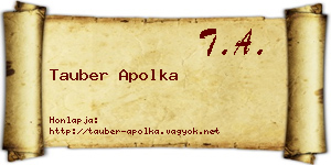 Tauber Apolka névjegykártya